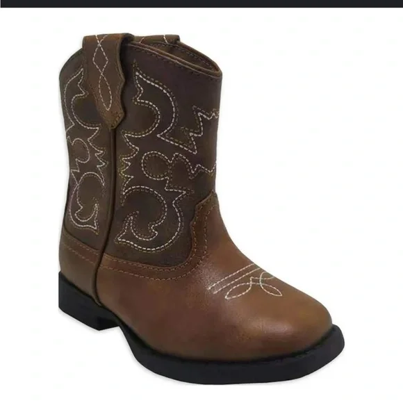 Wonder Nation Brown Cowboy Boots Size 10T for Toddlers - Picture 1 of 7